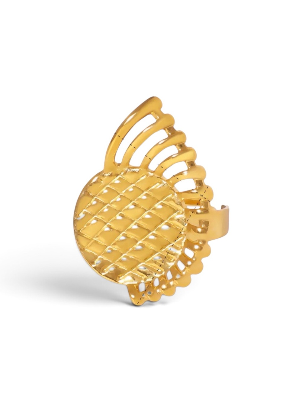18k Gold plated Adjustable Filigree Statement Ring